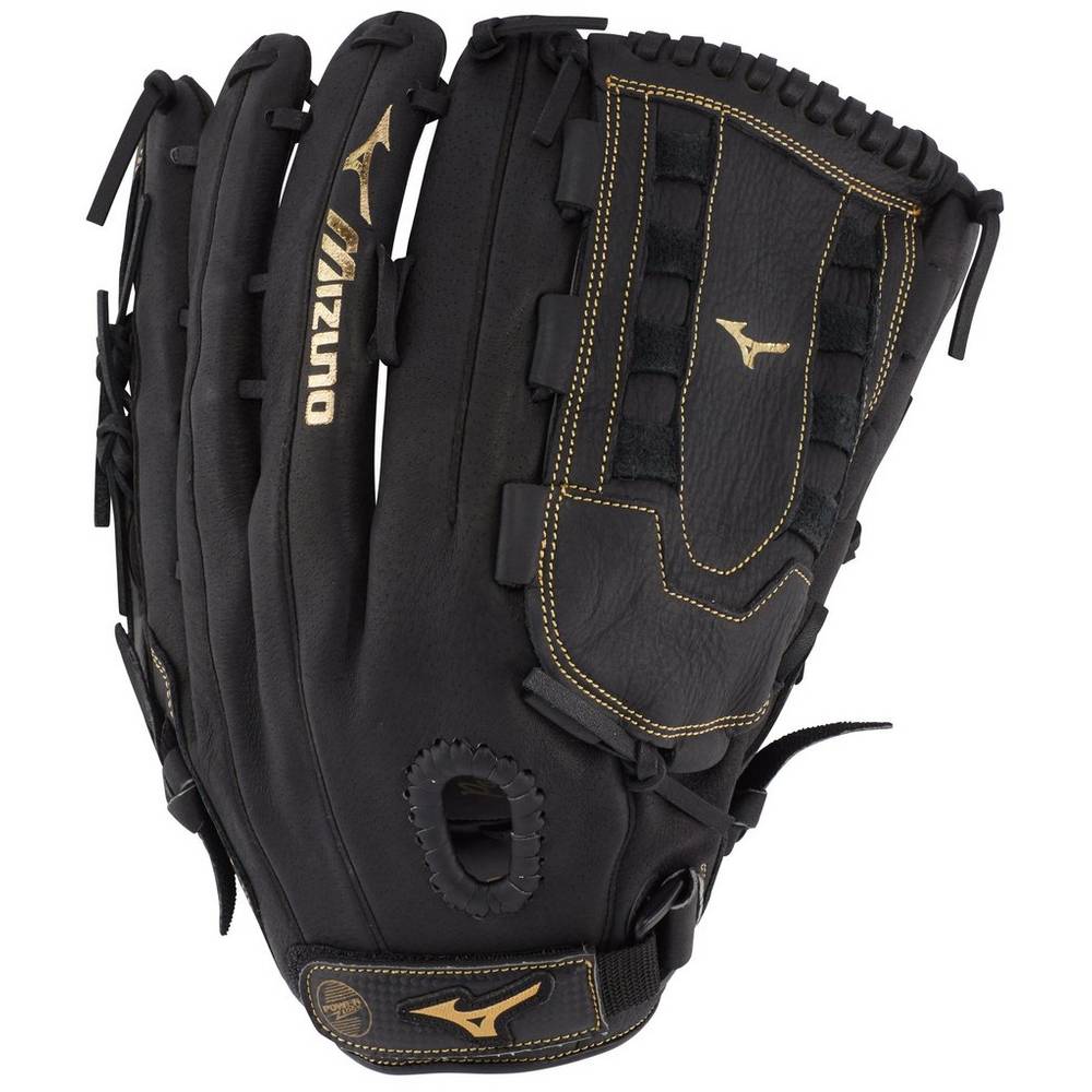 Mizuno Premier Series Slowpitch 14" - Erkek Eldiven - Siyah/Altın Türkiye (CILPZH-680)